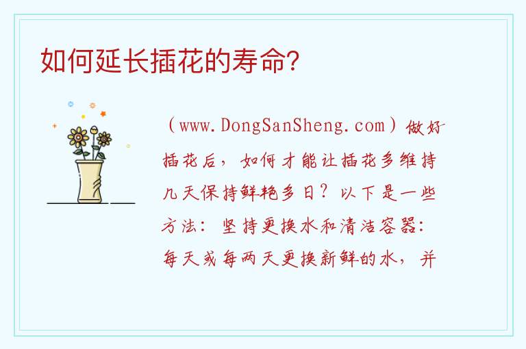 如何延长插花的寿命? 插花时怎样才能多维持几天
